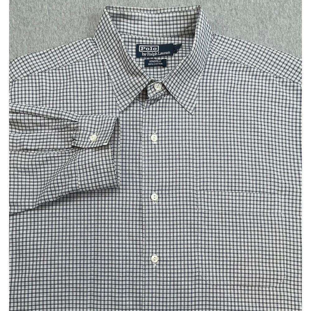 Polo Ralph Lauren Shirt Mens XL Check 100% Cotton Kindred Button Up